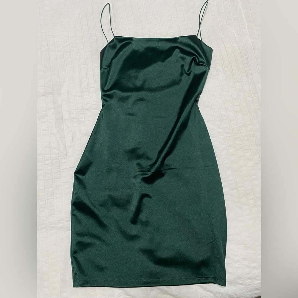 Windsor Green Satin Mini Dress